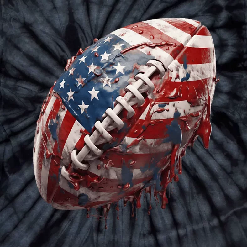 American Football Gifts Usa Flag American Football Us Flag Tie-Dye T-Shirt