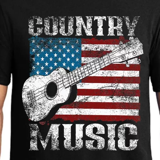 American Flag Guitar Player Funny Country Music Lover Pajama Set