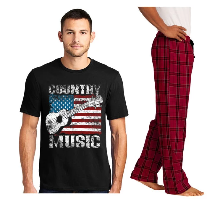 American Flag Guitar Player Funny Country Music Lover Pajama Set