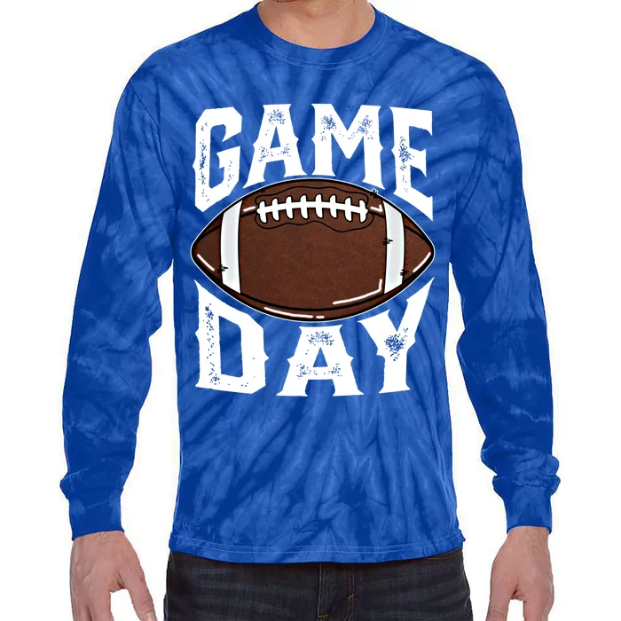 American Football Game Day Football Lovers Mom Funny Gift Tie-Dye Long Sleeve Shirt