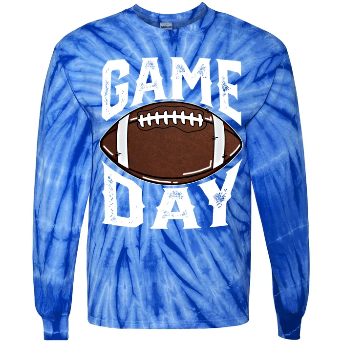 American Football Game Day Football Lovers Mom Funny Gift Tie-Dye Long Sleeve Shirt