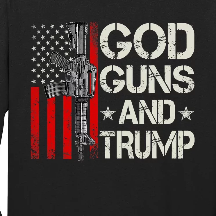 American Flag God Guns & Trump 2nd Amendment Tall Long Sleeve T-Shirt