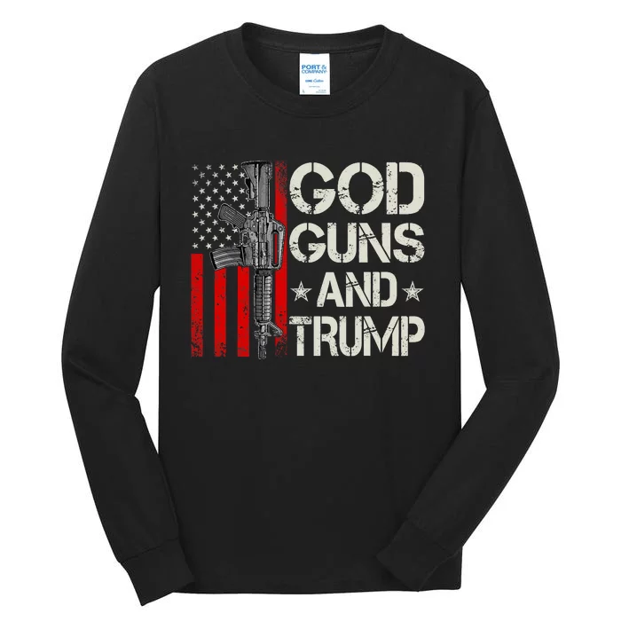 American Flag God Guns & Trump 2nd Amendment Tall Long Sleeve T-Shirt