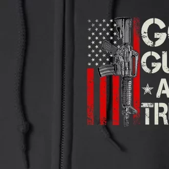 American Flag God Guns & Trump 2nd Amendment Full Zip Hoodie