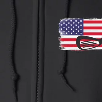 American Flag Golf Gift For Father's Day Full Zip Hoodie