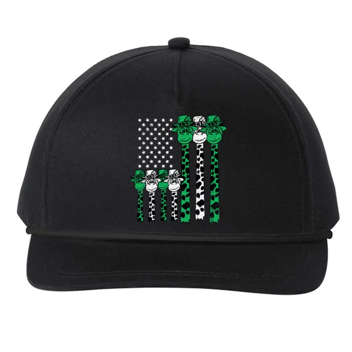 American Flag Giraffe St Patricks Day Funny Animal Shamrock Snapback Five-Panel Rope Hat