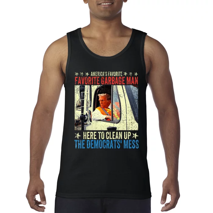 AmericaS Favorite Garbage Man Trump Rides In Garbage Truck Tank Top