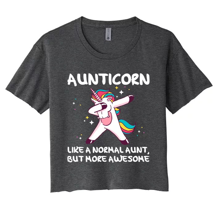 Aunt Funny Gift Aunticorn Funny Aunt Unicorn Auntie Gift For Aunt Great Gift Women's Crop Top Tee