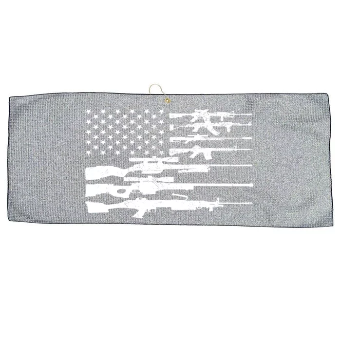 American Flag Gun Patriot Large Microfiber Waffle Golf Towel