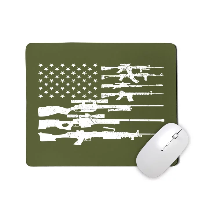 American Flag Gun Patriot Mousepad