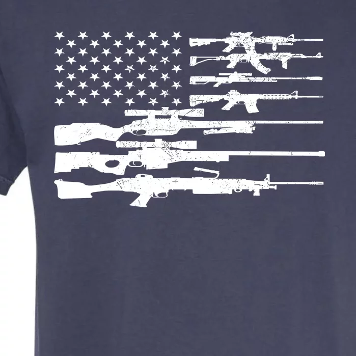 American Flag Gun Patriot Garment-Dyed Heavyweight T-Shirt