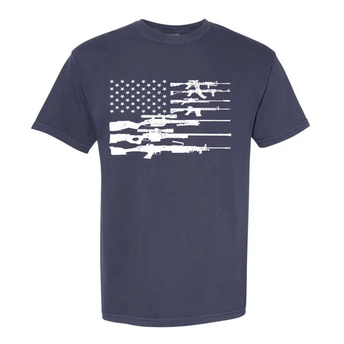 American Flag Gun Patriot Garment-Dyed Heavyweight T-Shirt