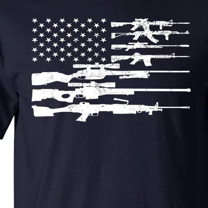 American Flag Gun Patriot Tall T-Shirt