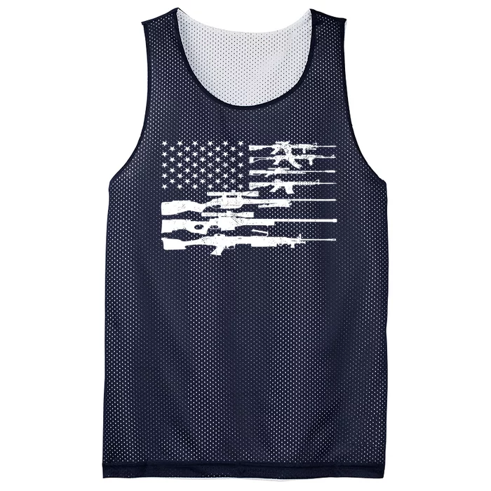 American Flag Gun Patriot Mesh Reversible Basketball Jersey Tank