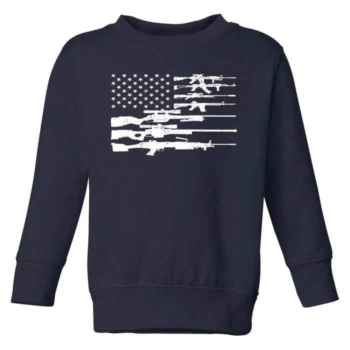 American Flag Gun Patriot Toddler Sweatshirt