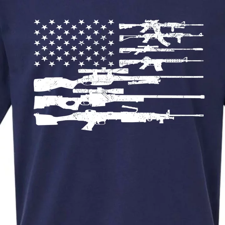 American Flag Gun Patriot Sueded Cloud Jersey T-Shirt