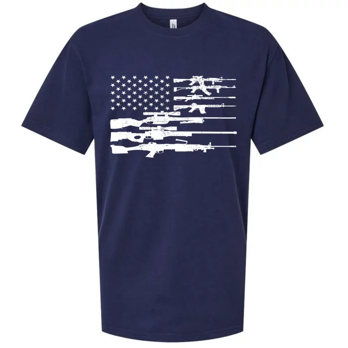 American Flag Gun Patriot Sueded Cloud Jersey T-Shirt