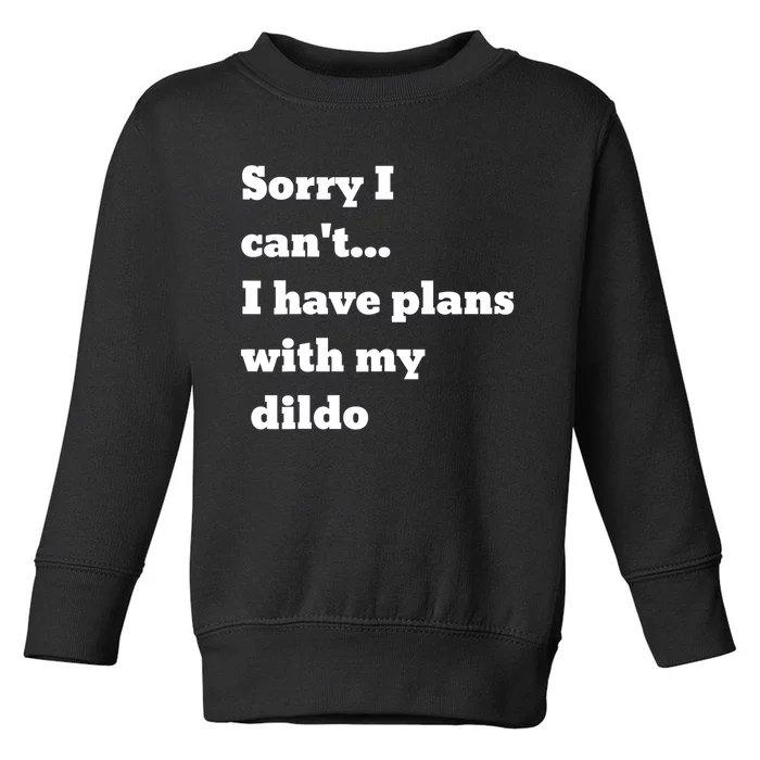 A Funny Gift Sorry I Can't I Have Plans With My Dildo Toddler Sweatshirt