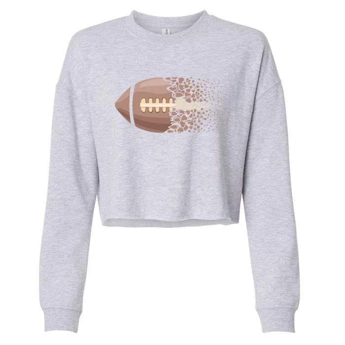 American Football Graphic American Football Heart Cute Gift Cropped Pullover Crew