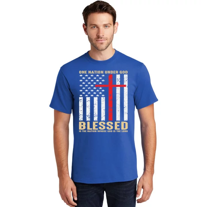 American Flag Gift One Nation Under God Great Gift Tall T-Shirt