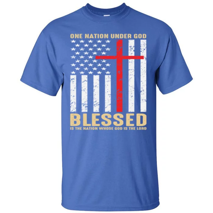 American Flag Gift One Nation Under God Great Gift Tall T-Shirt