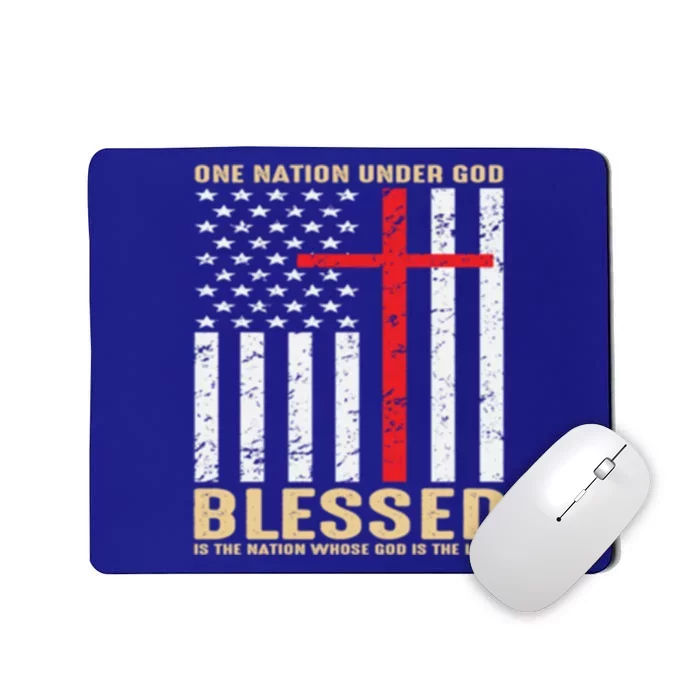 American Flag Gift One Nation Under God Great Gift Mousepad