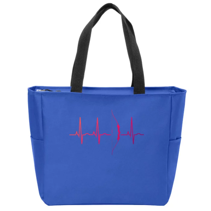 Archery Funny Gift And Archer Heartbeat Cute Gift Zip Tote Bag