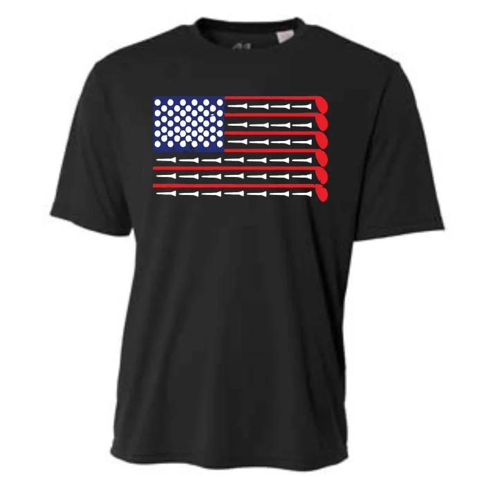 American Flag Golf Cooling Performance Crew T-Shirt