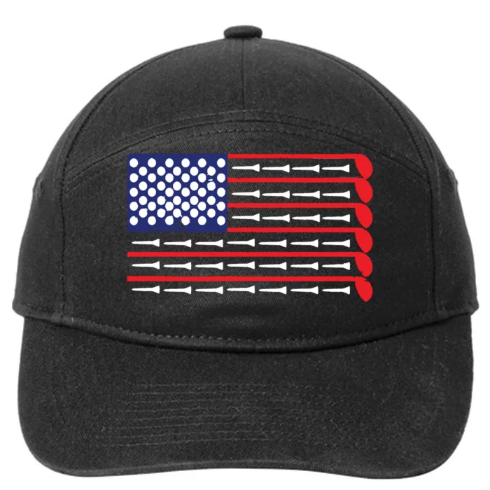 American Flag Golf 7-Panel Snapback Hat