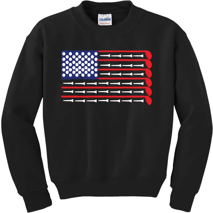 American Flag Golf Kids Sweatshirt