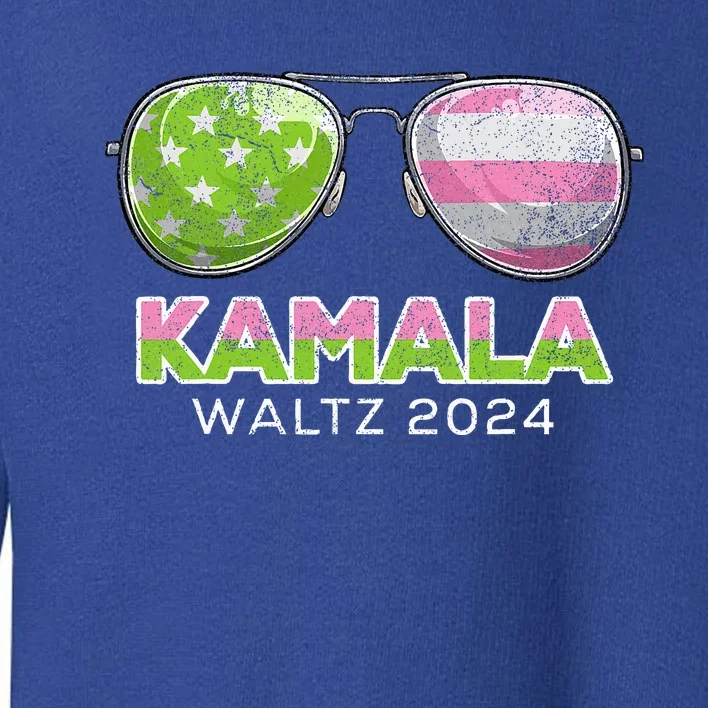 American Flag Glasses Waltz Kamala Harris 2024 Toddler Sweatshirt