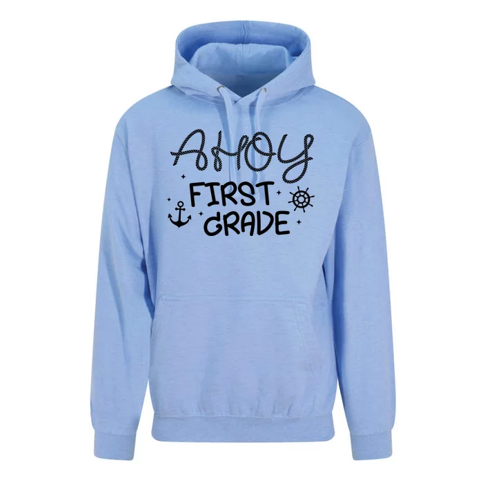 Ahoy First Grade Teacher Unisex Surf Hoodie