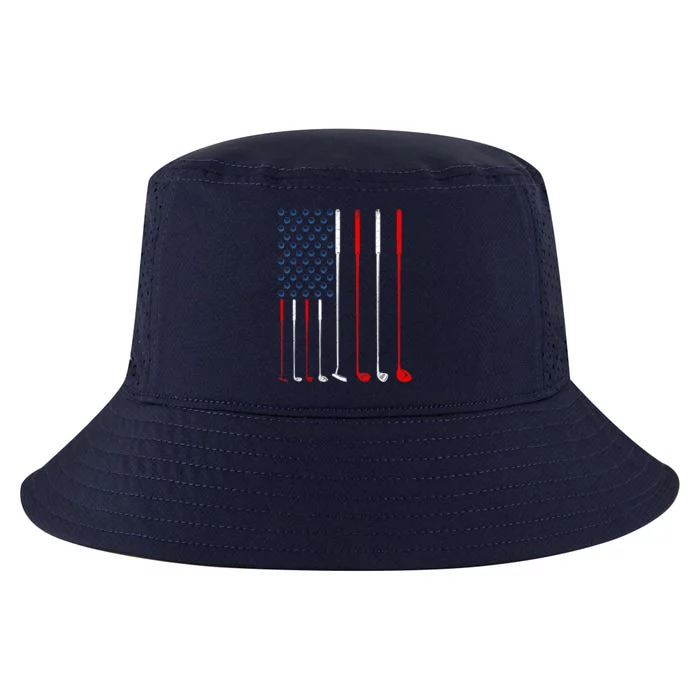 American Flag Golf Clubs Gift Cool Comfort Performance Bucket Hat