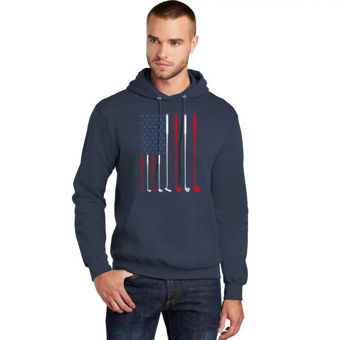 American Flag Golf Clubs Gift Tall Hoodie