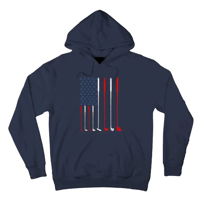 American Flag Golf Clubs Gift Tall Hoodie