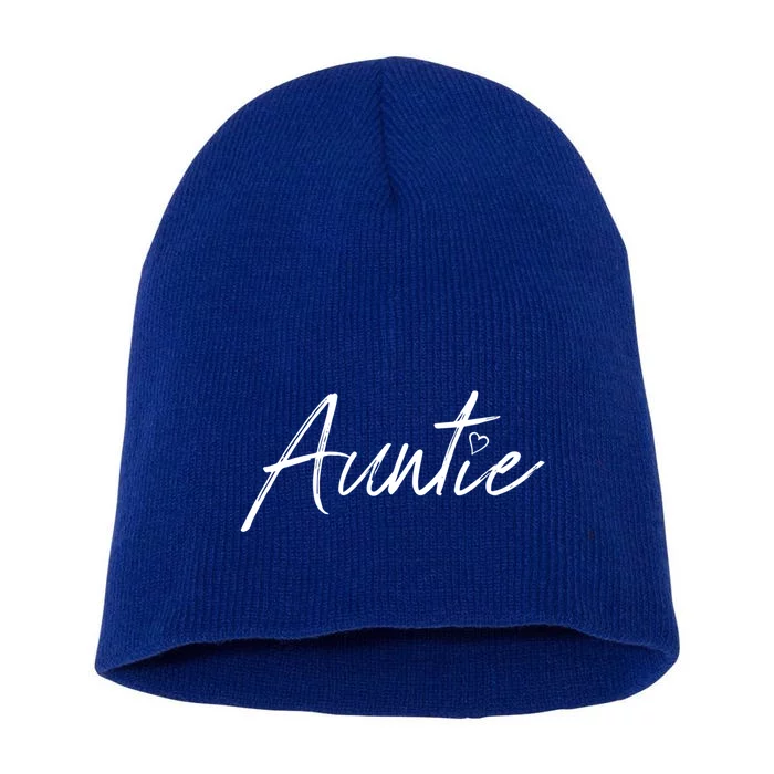 Auntie Funny Gift Auntie Gift Black Small Short Acrylic Beanie