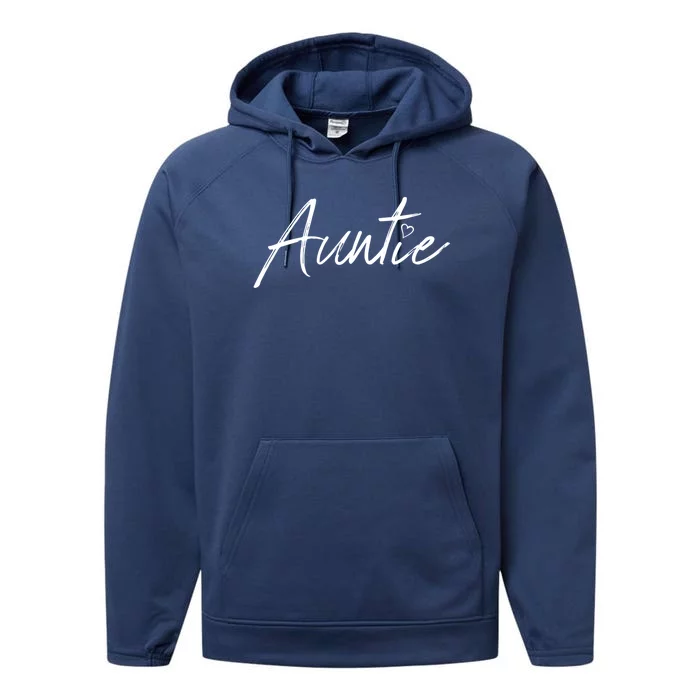 Auntie Funny Gift Auntie Gift Black Small Performance Fleece Hoodie