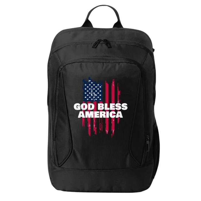 American Flag God Bless America Patriotic Gift City Backpack