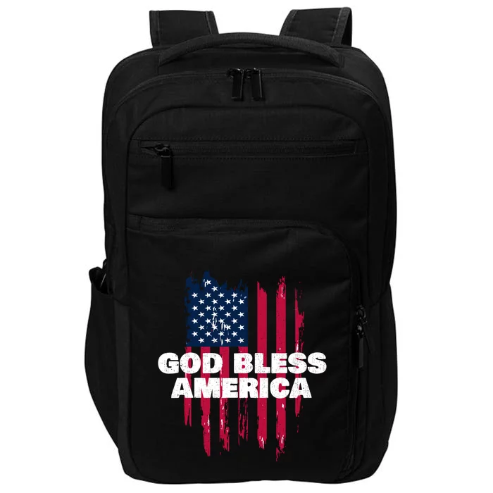 American Flag God Bless America Patriotic Gift Impact Tech Backpack