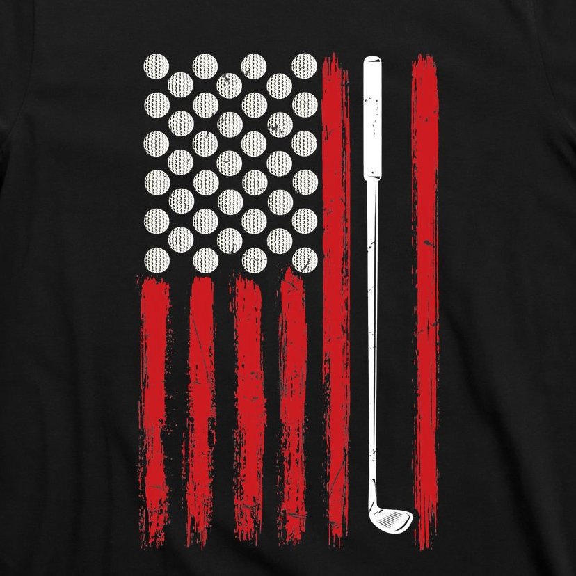 American Flag Golfing Golf T-Shirt