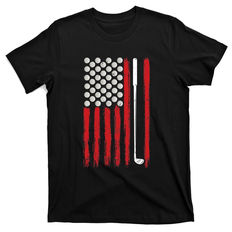 American Flag Golfing Golf T-Shirt