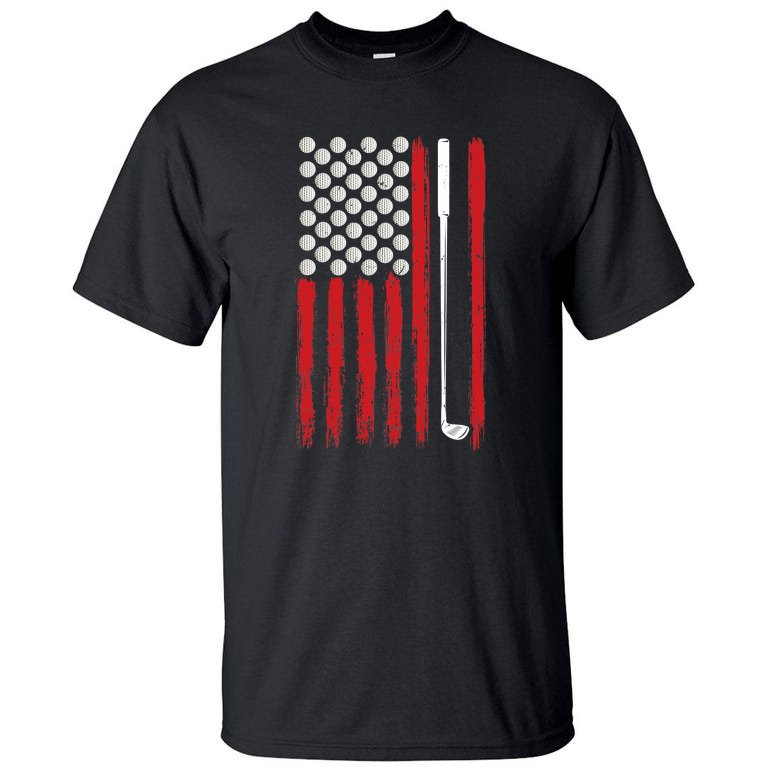 American Flag Golfing Golf Tall T-Shirt