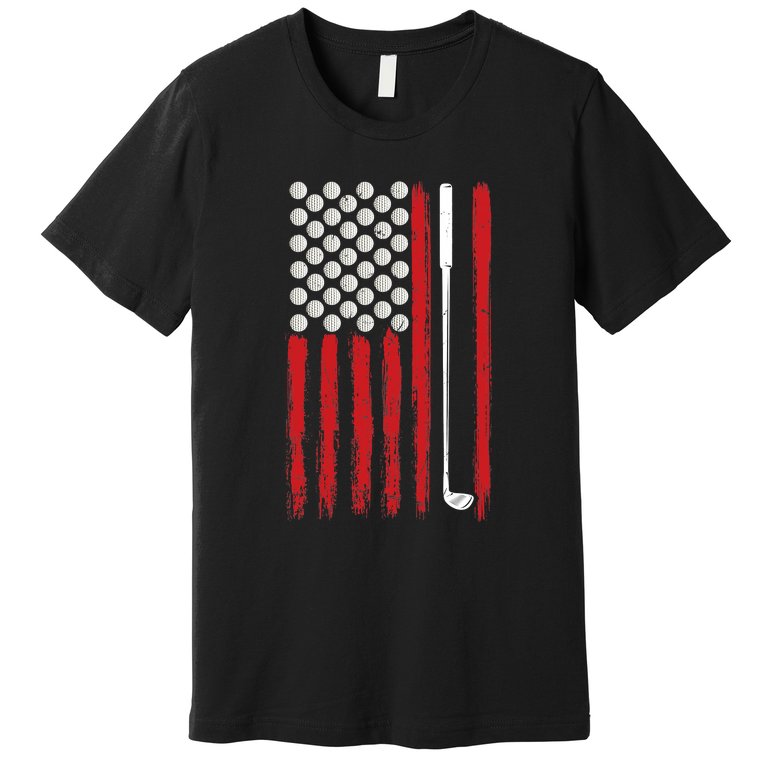American Flag Golfing Golf Premium T-Shirt