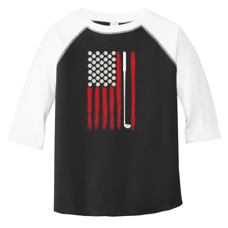 American Flag Golfing Golf Toddler Fine Jersey T-Shirt