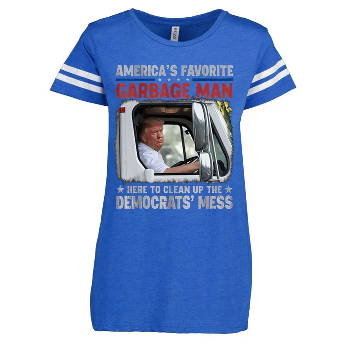 America Favorite Garbage Man Here To Clean Up Democrat Mess Enza Ladies Jersey Football T-Shirt