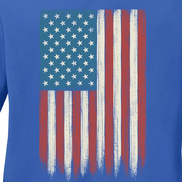 American Flag Gift Cool Patriotic Gift Ladies Long Sleeve Shirt