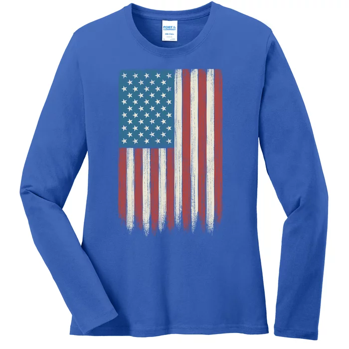 American Flag Gift Cool Patriotic Gift Ladies Long Sleeve Shirt