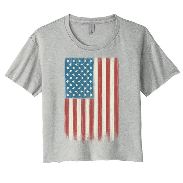 American Flag Gift Cool Patriotic Gift Women's Crop Top Tee