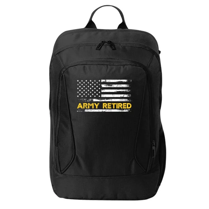 American Flag Gift Army Retired Military Army Thin Goldline City Backpack