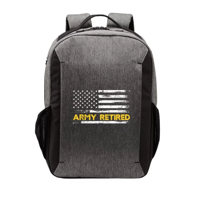 American Flag Gift Army Retired Military Army Thin Goldline Vector Backpack